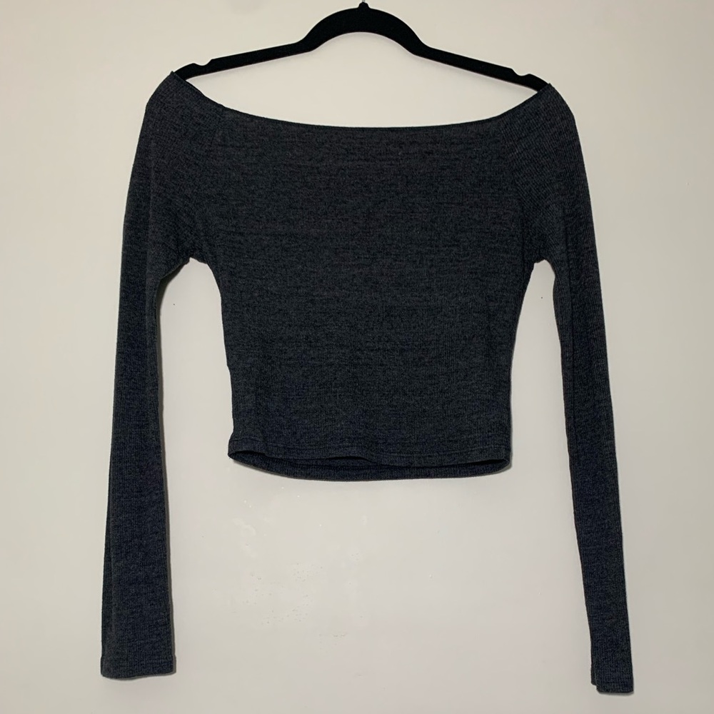 Brandy Melville Off Shoulder Long Sleeve Crop Top
